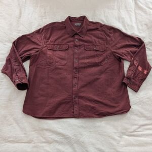 Eddie Bauer Men's Maroon Casual Button Down Shirt